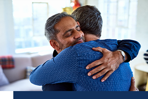 Two people hugging